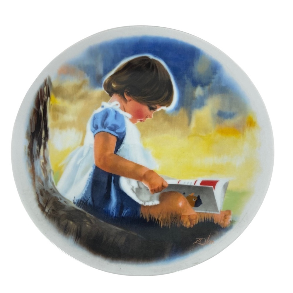 Vintage Decorative Plate “By Myself” by Donald Zolan. Certified.